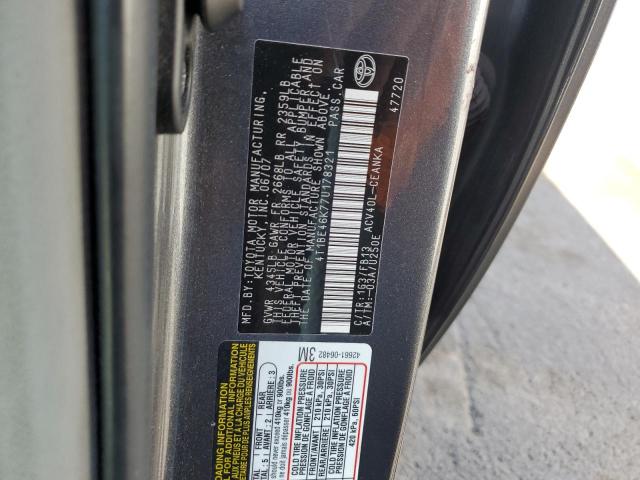 4T1BE46K77U178321 - 2007 TOYOTA CAMRY CE GRAY photo 12