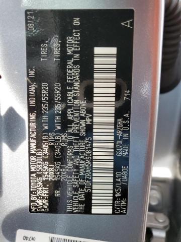 5TDFZRAH5MS081475 - 2021 TOYOTA HIGHLANDER PLATINUM SILVER photo 14