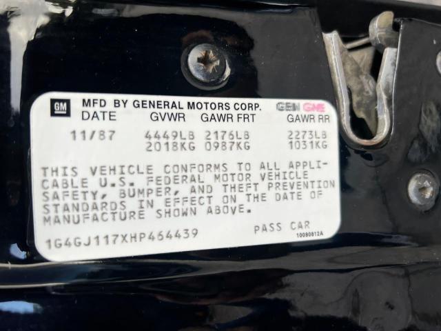 1G4GJ117XHP464439 - 1987 BUICK REGAL BLACK photo 10