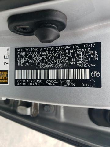 JTDKARFP4H3066656 - 2017 TOYOTA PRIUS PRIM ვერცხლისფერი ფოტო 13