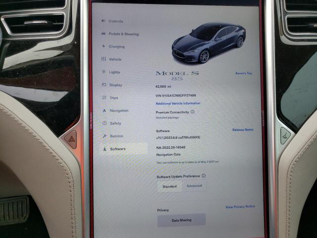 5YJSA1CN9DFP27499 - 2013 TESLA MODEL S Boz foto 9