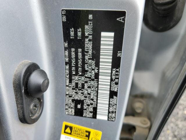 5TDJKRFH7FS210911 - 2015 TOYOTA HIGHLANDER XLE SILVER photo 12