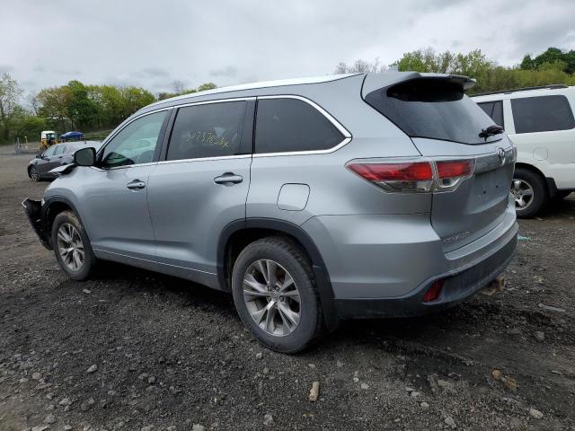 5TDJKRFH7FS210911 - 2015 TOYOTA HIGHLANDER XLE SILVER photo 2