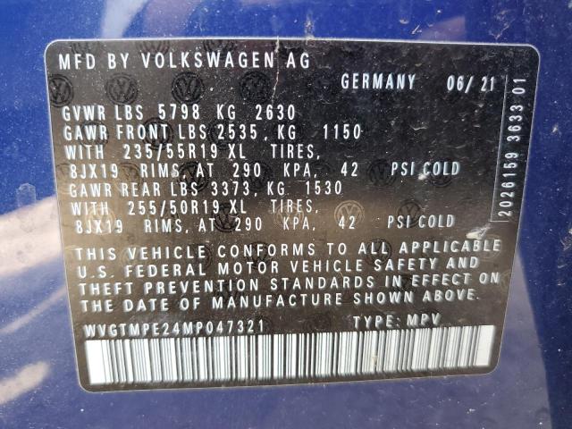 WVGTMPE24MP047321 - 2021 VOLKSWAGEN ID.4 PRO S ლურჯი ფოტო 13
