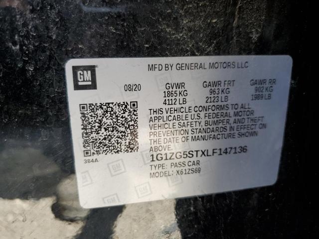 1G1ZG5STXLF147136 - 2020 CHEVROLET MALIBU RS 黑色 照片 12