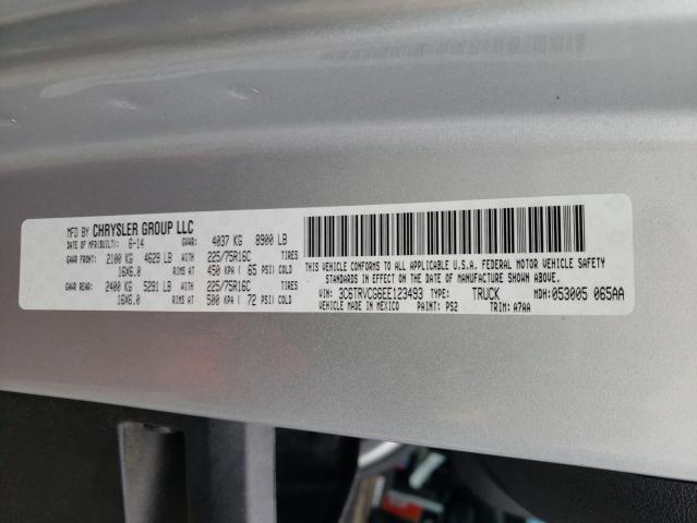 3C6TRVCG6EE123493 - 2014 RAM PROMASTER 2500 HIGH SILVER photo 13