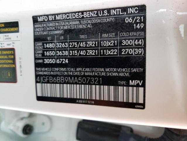 4JGFB6BB9MA507321 - 2021 MERCEDES-BENZ GLE AMG 53 4MATIC WHITE photo 13