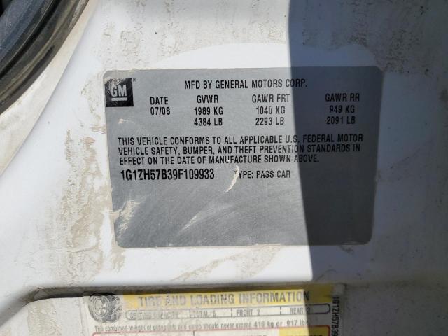 1G1ZH57B39F109933 - 2009 CHEVROLET MALIBU 1LT WHITE photo 13