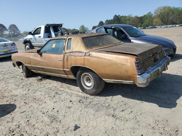 1H57U7K444168 - 1977 CHEVROLET MONTECARLO GOLD photo 2