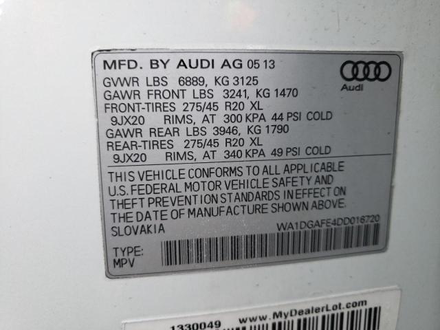 WA1DGAFE4DD016720 - 2013 AUDI Q7 PRESTIGE WHITE photo 13