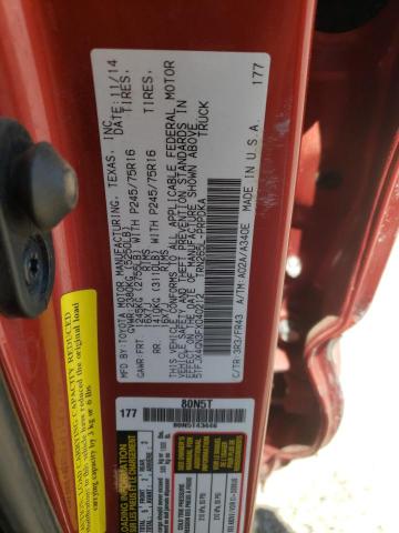 5TFJX4GN3FX040212 - 2015 TOYOTA TACOMA DOUBLE CAB PRERUNNER RED photo 12