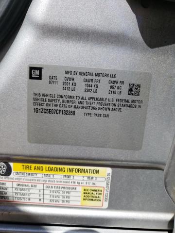 1G1ZC5E07CF132350 - 2012 CHEVROLET MALIBU 1LT 银色 照片 12