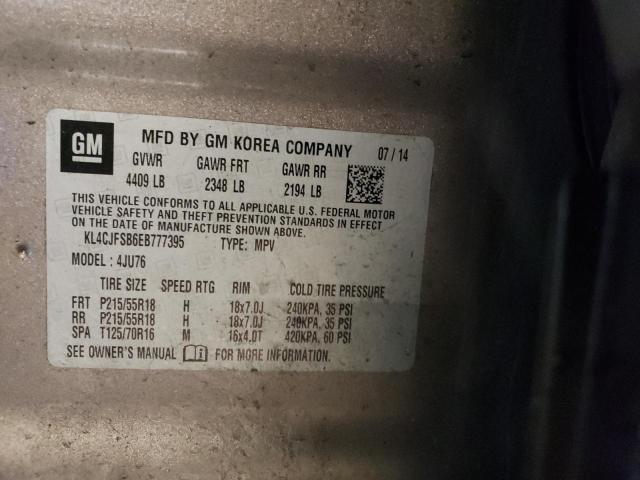 KL4CJFSB6EB777395 - 2014 BUICK ENCORE CONVENIENCE 灰色 照片 12