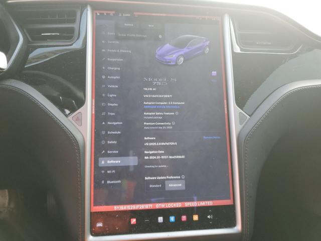 5YJSA1E29JF281871 - 2018 TESLA MODEL S BLACK photo 9