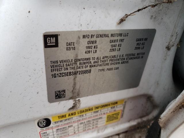 1G1ZC5EB3AF209858 - 2010 CHEVROLET MALIBU 1LT WHITE photo 12