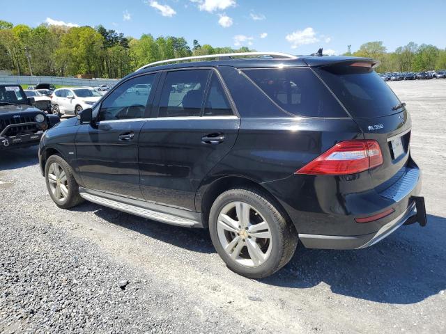 4JGDA5HB7CA036263 - 2012 MERCEDES-BENZ ML 350 4MATIC BLACK photo 2