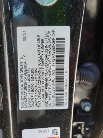 19UUB5F59MA015982 - 2021 ACURA TLX TECH A BLACK photo 13