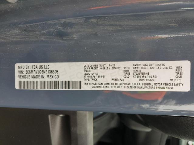 3C6MRVJG6NE136395 - 2022 RAM PROMASTER 3500 HIGH ნაცრისფერი ფოტო 13