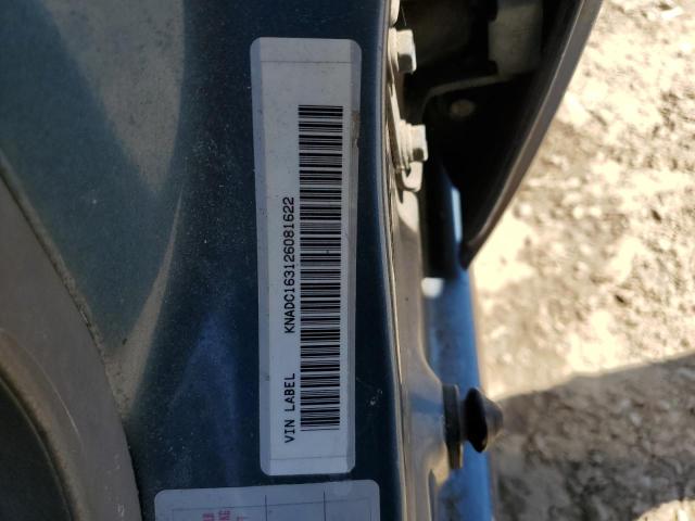 KNADC163126081622 - 2002 KIA RIO CINCO BLUE photo 12