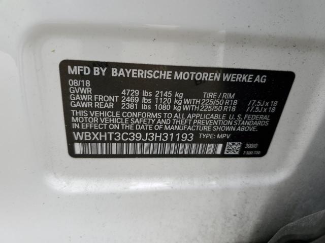 WBXHT3C39J3H31193 - 2018 BMW X1 XDRIVE28I WHITE photo 13