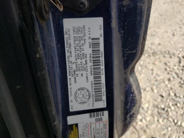 5TEUU42NX7Z335363 - 2007 TOYOTA TACOMA ACCESS CAB ლურჯი ფოტო 12