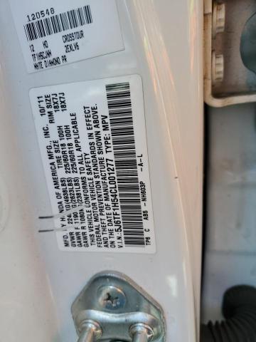 5J6TF1H54CL001277 - 2012 HONDA CROSSTOUR EXL თეთრი ფოტო 13