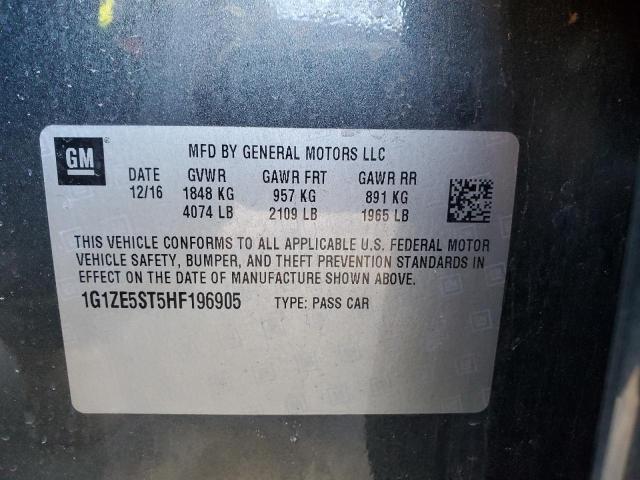 1G1ZE5ST5HF196905 - 2017 CHEVROLET MALIBU LT 石墨色 照片 12