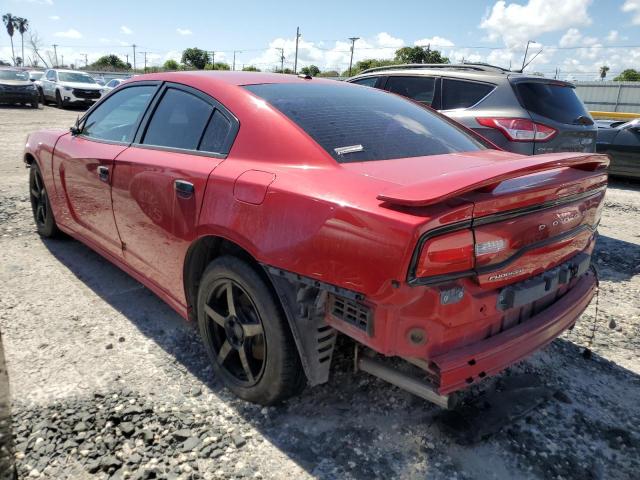 2C3CDXCT5DH579850 - 2013 DODGE CHARGER R/T RED photo 2