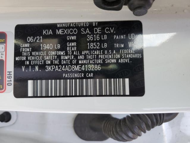 3KPA24AD8ME413286 - 2021 KIA RIO LX WHITE photo 13