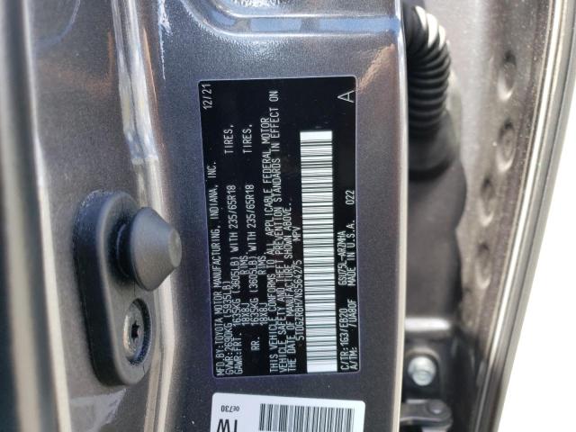 5TDGZRBH7NS564275 - 2022 TOYOTA HIGHLANDER XLE GRAY photo 14