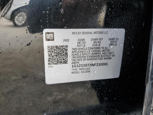 1G1ZG5ST5NF210095 - 2022 CHEVROLET MALIBU RS 黑色 照片 12