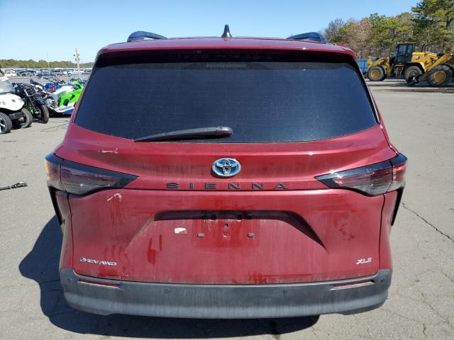 5TDJSKFC9SS161197 - 2025 TOYOTA SIENNA XLE ბურგუნდია ფოტო 6