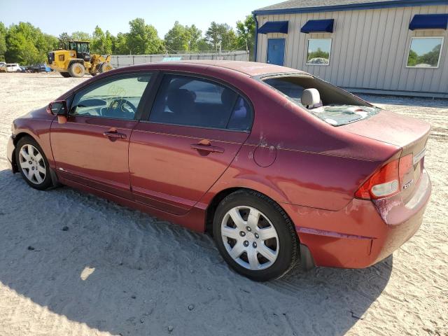 19XFA16569E014604 - 2009 HONDA CIVIC LX RED photo 2