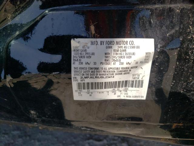 2LMPJ6LR6JBL23414 - 2018 LINCOLN MKX RESERVE Սև լուսանկար 14