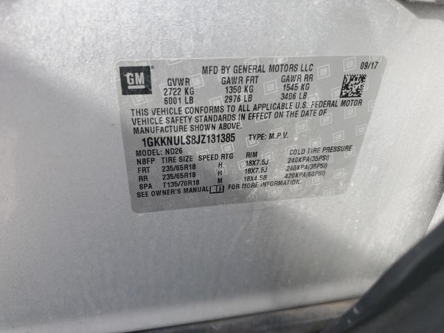 1GKKNULS8JZ131385 - 2018 GMC ACADIA SLT-1 ვერცხლისფერი ფოტო 14