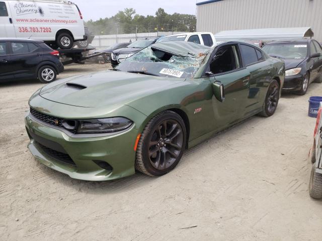 2C3CDXGJ3MH611994 - 2021 DODGE CHARGER SCAT PACK GREEN photo 2