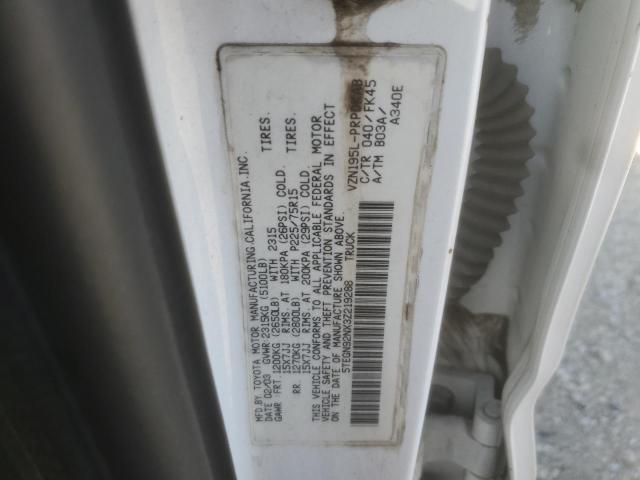 5TEGN92NX3Z219288 - 2003 TOYOTA TACOMA DOUBLE CAB PRERUNNER WHITE photo 12