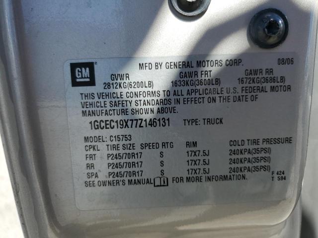 1GCEC19X77Z146131 - 2007 CHEVROLET SILVERADO C1500 CLASSIC Bej foto 12