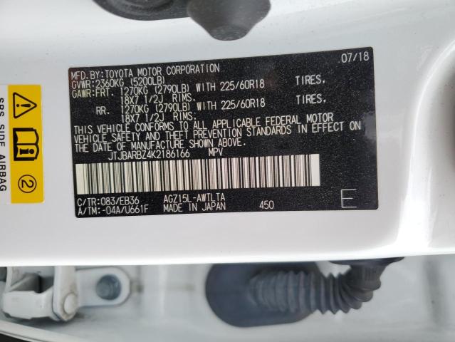 JTJBARBZ4K2186166 - 2019 LEXUS NX 300 BASE თეთრი ფოტო 13