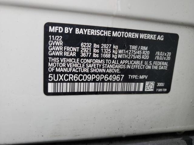 5UXCR6C09P9P64967 - 2023 BMW X5 XDRIVE40I WHITE photo 13