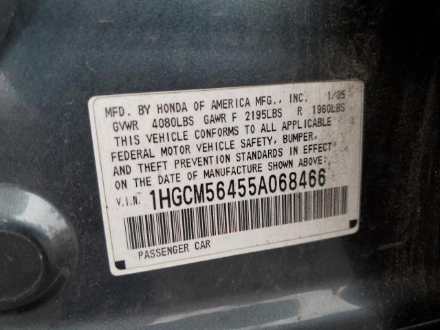 1HGCM56455A068466 - 2005 HONDA ACCORD LX GREEN photo 12