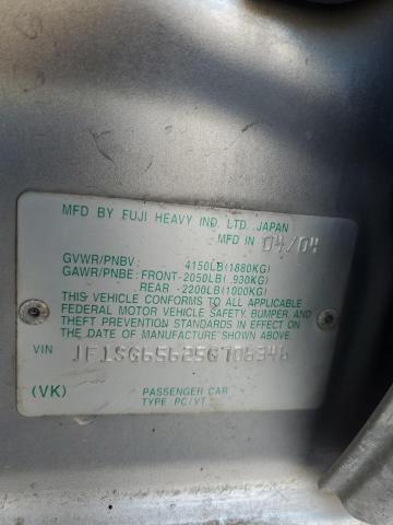 JF1SG65625G706346 - 2005 SUBARU FORESTER 2.5XS 银色 照片 12