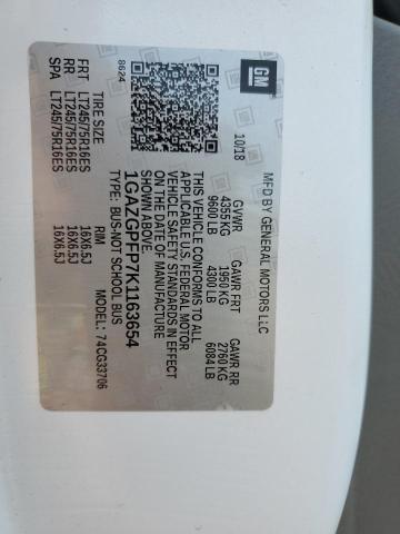 1GAZGPFP7K1163654 - 2019 CHEVROLET EXPRESS G3 LT Blanc photo 14