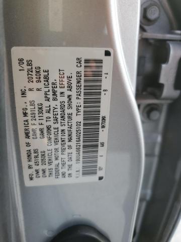 19UUA66216A025102 - 2006 ACURA 3.2TL SILVER photo 13