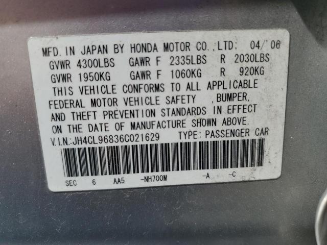 JH4CL96836C021629 - 2006 ACURA TSX SILVER photo 12