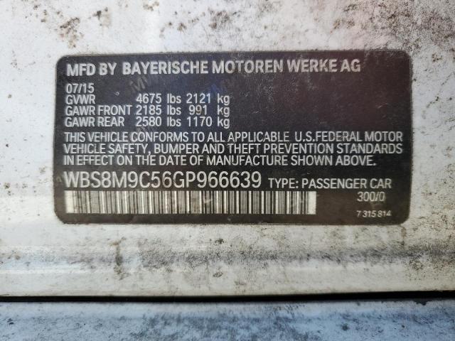 WBS8M9C56GP966639 - 2016 BMW M3 WHITE photo 12