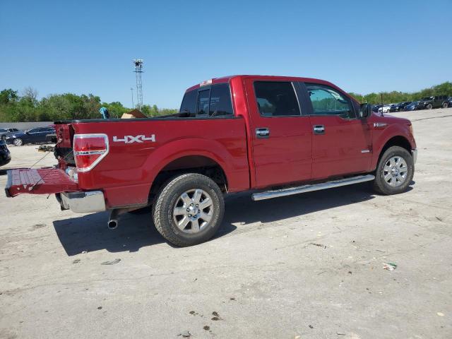 1FTFW1ET6DKG24770 - 2013 FORD F150 SUPERCREW RED photo 3