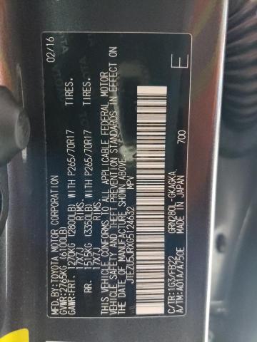 JTEZU5JRXG5124632 - 2016 TOYOTA 4RUNNER SR5 CHARCOAL photo 14