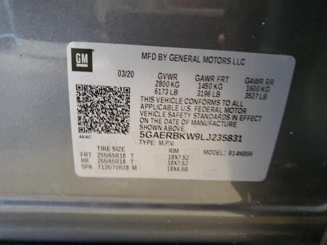 5GAERBKW9LJ235831 - 2020 BUICK ENCLAVE ESSENCE SILVER photo 12