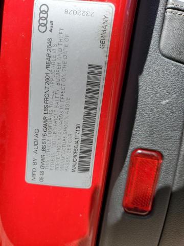 WAUC4CF56JA117130 - 2018 AUDI S5 PRESTIGE 红色 照片 12